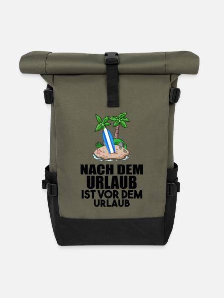 Urlaub - Rolltop Rucksack - Olive/Schwarz