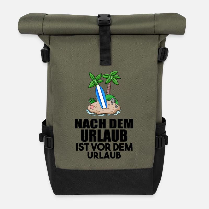 Urlaub - Rolltop Rucksack - Olive/Schwarz