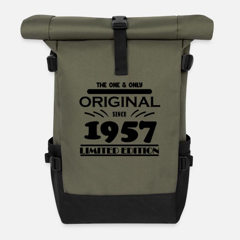 1957 - Année de construction 1957 - Né en 1957 - Sac à dos roll top - olive/noir