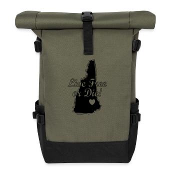 New Hampshire Live Free or The USA America - Roll Top Backpack - olive/black - Front