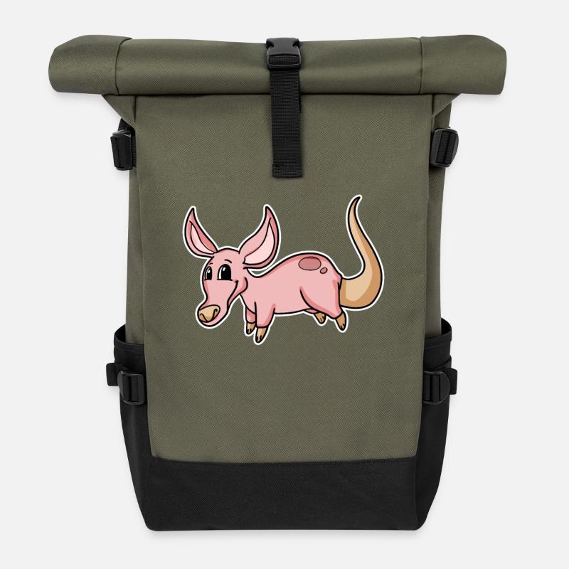 Erdferkel - Rolltop Rucksack - Olive/Schwarz