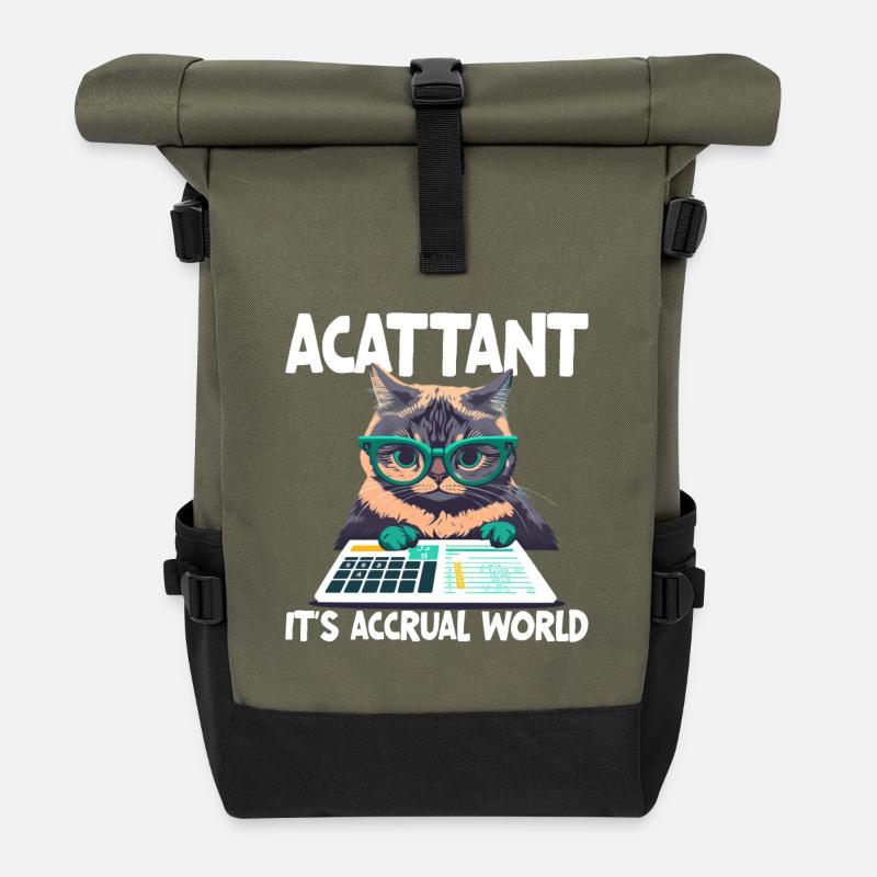 Buchhalter arbeiten ihr Vermögen ab - Rolltop Rucksack - Olive/Schwarz