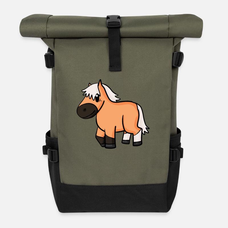 Race de cheval cheval hanovrien cheval domestique - Sac à dos roll top - olive/noir