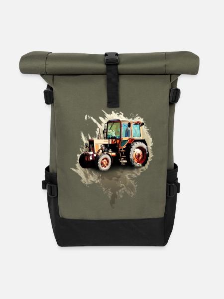 Belarus MTZ 82 Traktor - Rolltop Rucksack - Olive/Schwarz