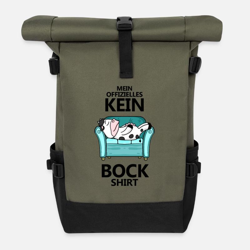 Statement Keine Lust - Rolltop Rucksack - Olive/Schwarz