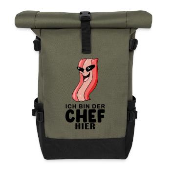 Chef Spruch lustig - Rolltop Rucksack - Olive/Schwarz - Vorne