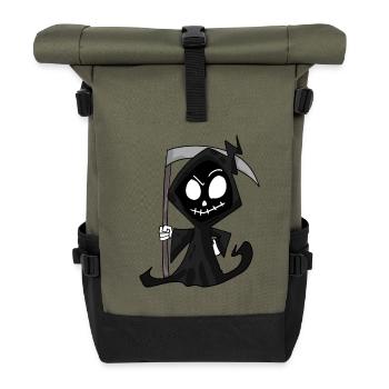 Grim Reaper with Scythe - Halloween - Roll Top Backpack - olive/black - Front