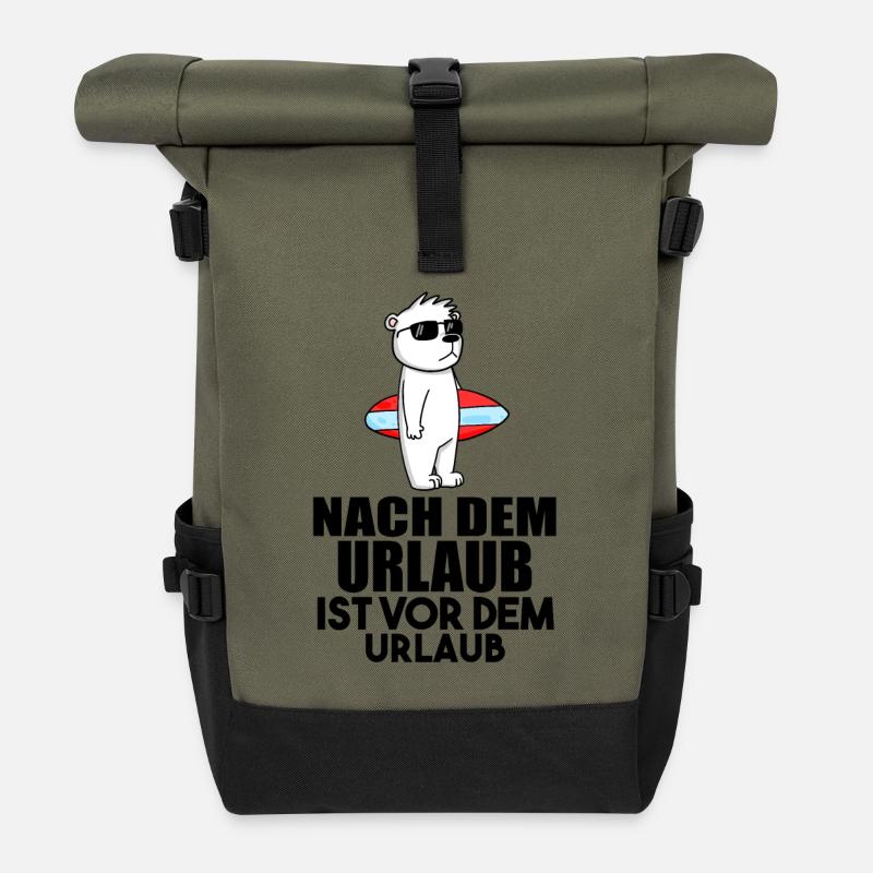 Urlaub - Rolltop Rucksack - Olive/Schwarz