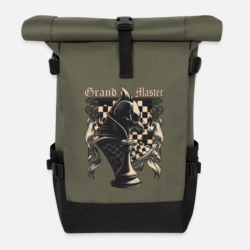 Grosser Schachmeister - Rolltop Rucksack - Olive/Schwarz