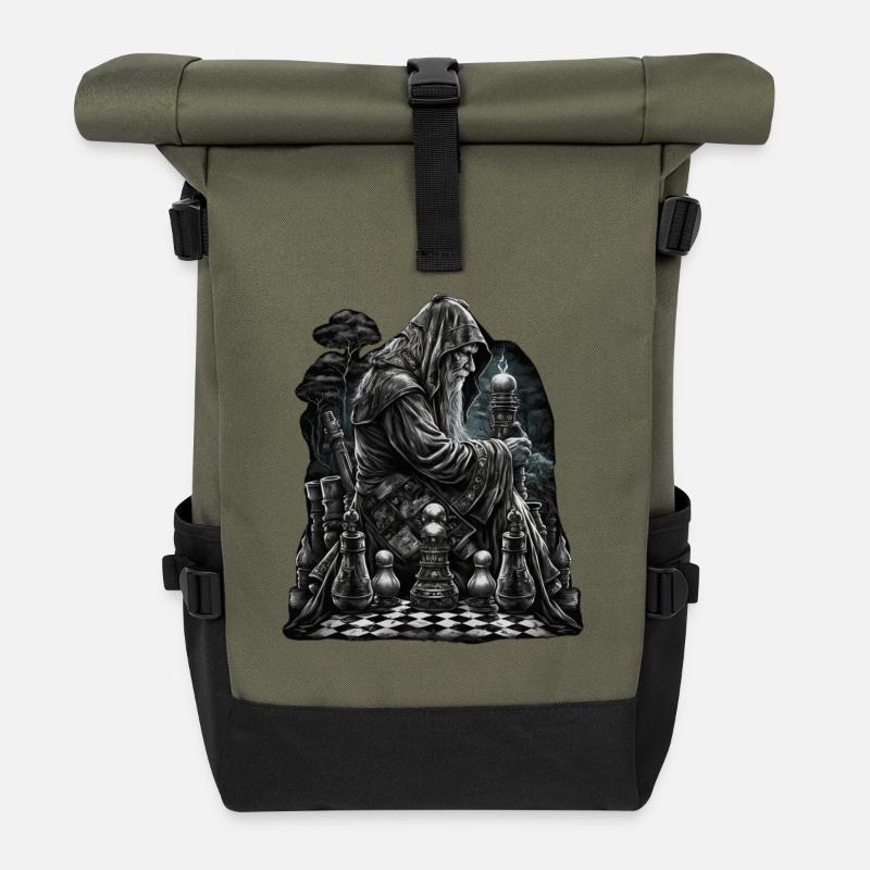 Maître d’échecs dans le jeu - Sac à dos roll top - olive/noir