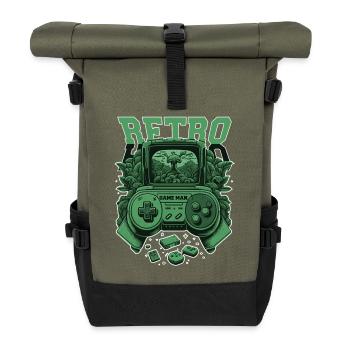 Retro Console - Roll Top Backpack - olive/black - Front