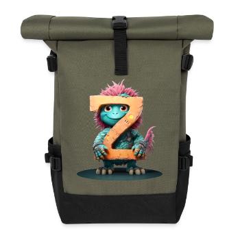 Poulet exotique avec lettre Z - Sac à dos roll top - olive/noir - Devant