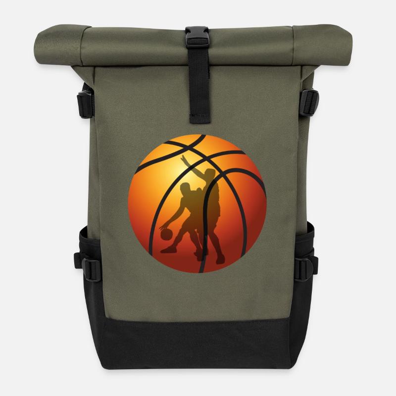 BASKETBALL players - Roll Top Backpack - olive/black
