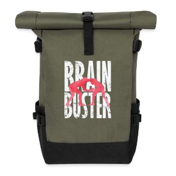 Brain Buster Professional Wrestling - Roll Top Backpack - olive/black - Front