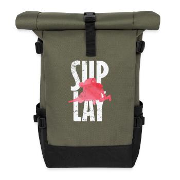 Slip lay Wrestling - Roll Top Backpack - olive/black - Front