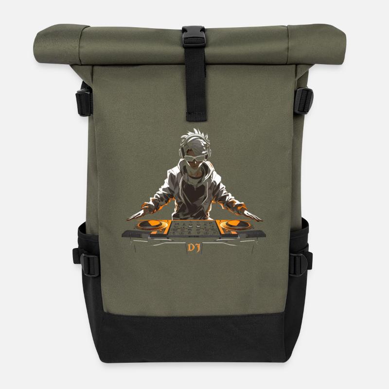 DJ Anime Manga - Rolltop Rucksack - Olive/Schwarz