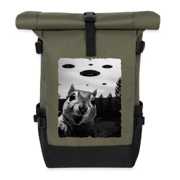 Squirrel Alien Invasion Uap Weirdcore - Roll Top Backpack - olive/black - Front