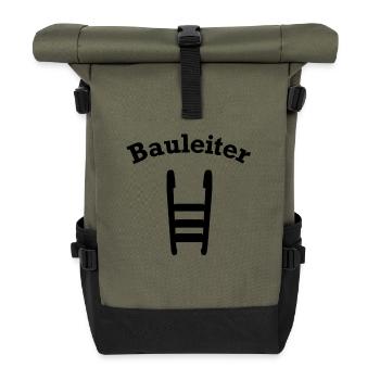 Bauleiter Baustellenleiter - Rolltop Rucksack - Olive/Schwarz - Vorne