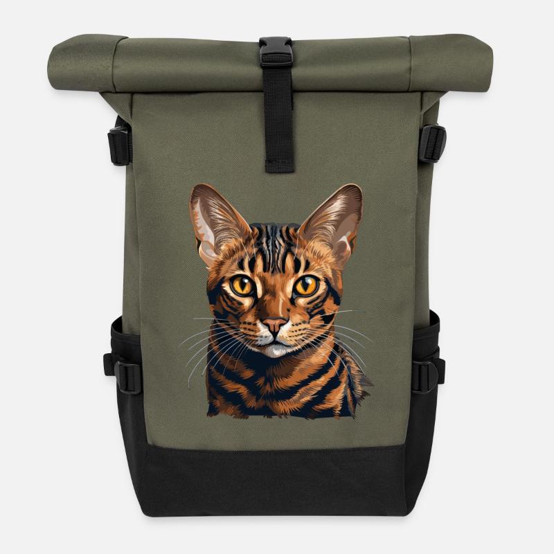 Bengal Cat - Rolltop Rucksack - Olive/Schwarz