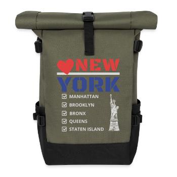 New York City Five Boroughs J'aime New York Bronx - Sac à dos roll top - olive/noir - Devant