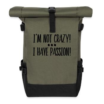 Je ne suis pas fou, j’ai une idée cadeau passion - Sac à dos roll top - olive/noir - Devant