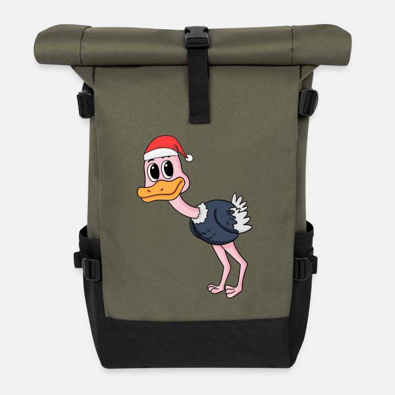 Strauß Weihnachten - Rolltop Rucksack - Olive/Schwarz