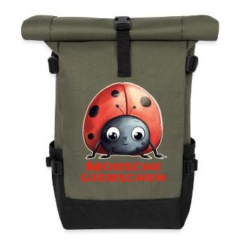 Modschegiebchen Marienkäfer - Rolltop Rucksack - Olive/Schwarz - Vorne
