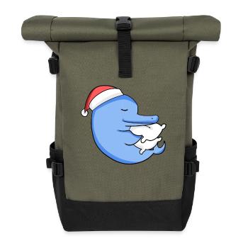 Dauphin Mignon Fatigué Dormir À Noël - Sac à dos roll top - olive/noir - Devant