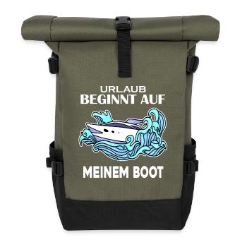 Boot - Rolltop Rucksack - Olive/Schwarz - Vorne