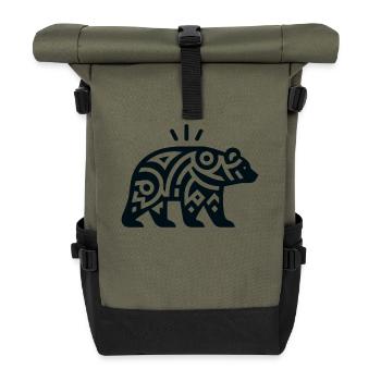 Ours du zodiaque amérindien - Sac à dos roll top - olive/noir - Devant