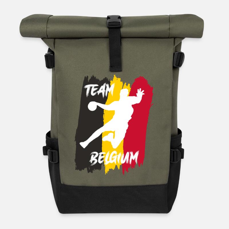 Handball Team Belgium - Roll Top Backpack - olive/black