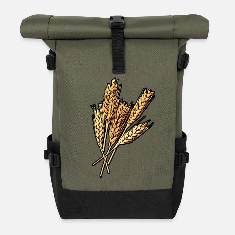 5 épis de blé - Sac à dos roll top - olive/noir