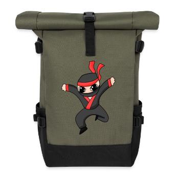 Ninja - Sac à dos roll top - olive/noir - Devant