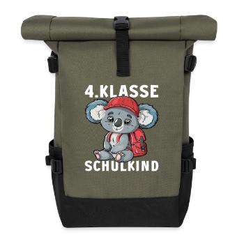 Koala Koalabären Koalabär 4 Klasse Viertklässler - Rolltop Rucksack - Olive/Schwarz - Vorne