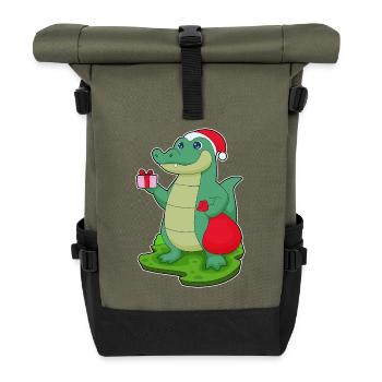 Forfait Noël Crocodile - Sac à dos roll top - olive/noir - Devant