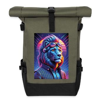 Cyber Lion néon avec lunettes de soleil - Sac à dos roll top - olive/noir - Devant