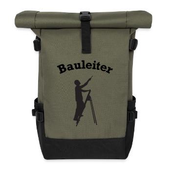 Site Manager Stepladder Construction Site Construction Site Manager - Roll Top Backpack - olive/black - Front