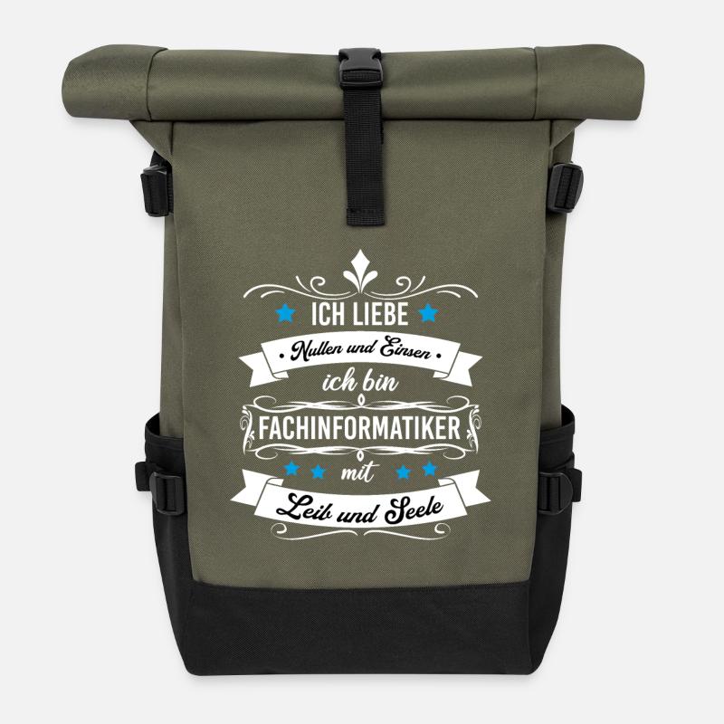 Fachinformatiker - Rolltop Rucksack - Olive/Schwarz