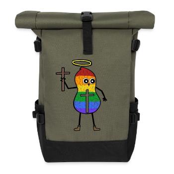 LGBT cacahuète amour église religion droits de l'homme - Sac à dos roll top - olive/noir - Devant