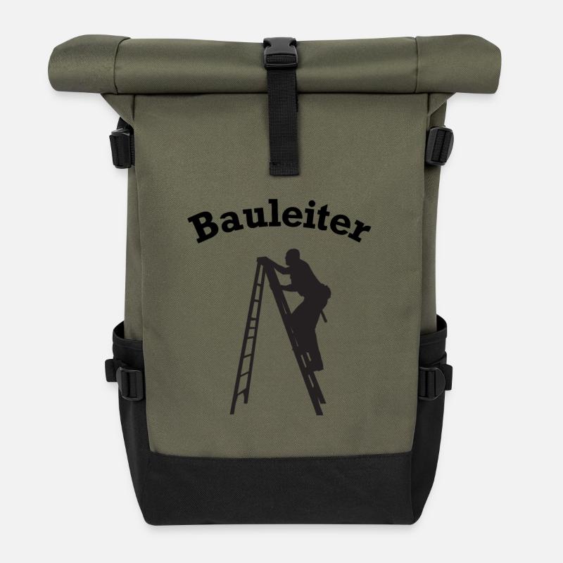 Bauleiter Baustelle Baustellen lustig - Rolltop Rucksack - Olive/Schwarz