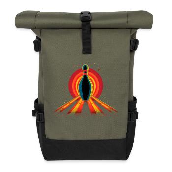 Oldschool Bowling - Roll Top Backpack - olive/black - Front