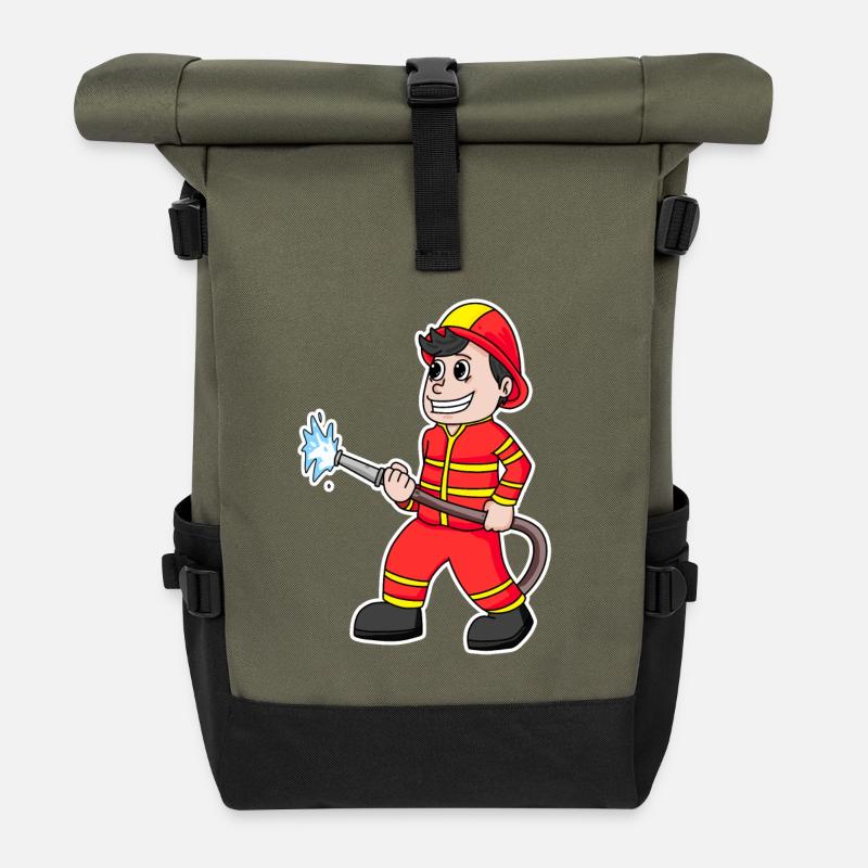 Pompiers Jeune pompier - Sac à dos roll top - olive/noir