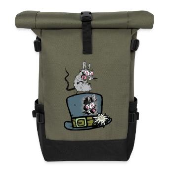 Drôles d’animaux, Rats, Rat, Rongeurs, Souris, Souris - Sac à dos roll top - olive/noir - Devant