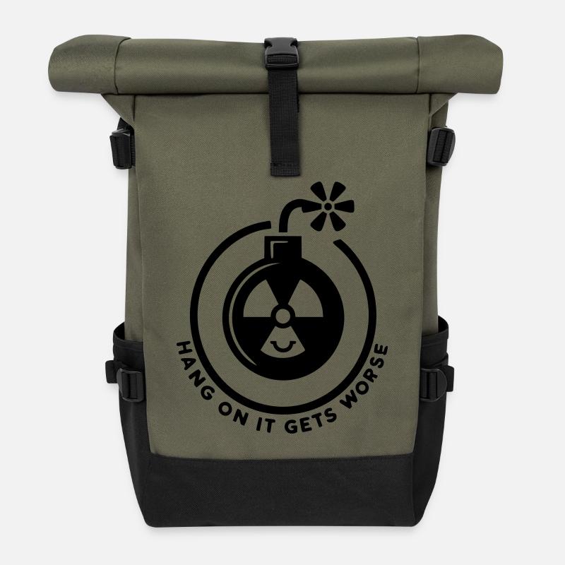Hang on it gets worse - Roll Top Backpack - olive/black
