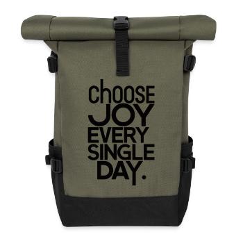 Choisissez la joie chaque jour - Sac à dos roll top - olive/noir - Devant