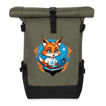Gaming Foxie - Roll Top Backpack - olive/black - Front