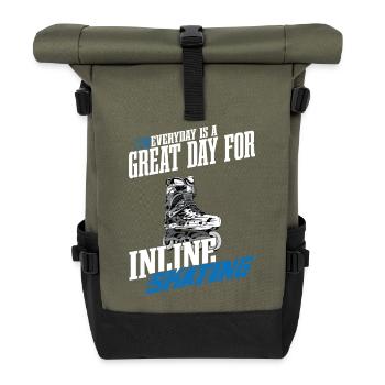 Inline Skating - Rolltop Rucksack - Olive/Schwarz - Vorne