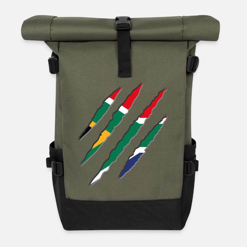 Südafrika Krallen - Rolltop Rucksack - Olive/Schwarz