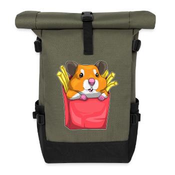 Hamster Pommes frites - Rolltop Rucksack - Olive/Schwarz - Vorne