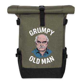 Vieil homme Dicton drôle - Sac à dos roll top - olive/noir - Devant